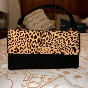 Gambin Leopard Print and Black Handbag